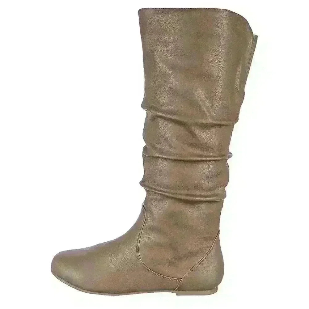 Shiekh Women's Kalisa-89A Taupe Suede Hidden Pocket Slouch Boot Sz 6 US $53